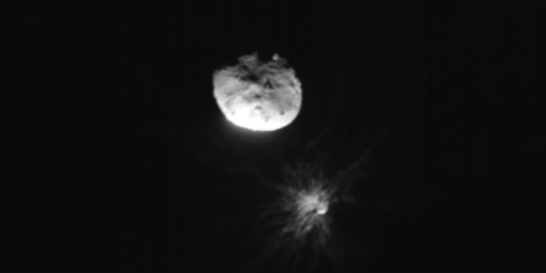 Ruimtevaartuigcrash vertraagt ​​baan van asteroïde met 32 ​​minuten