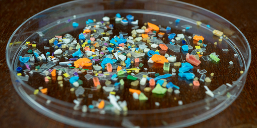 Measuring the Rotation of Polluting Plastic Particles